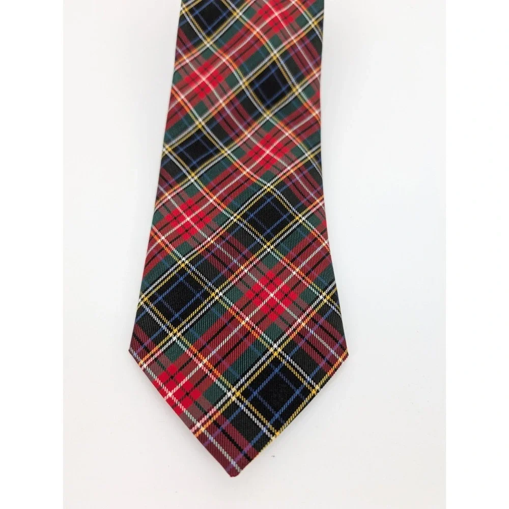 Paul Fredrick Silk Tartan Plaid Classic Necktie‎ Red Black 59